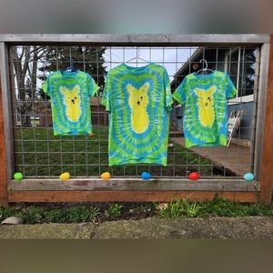 Tyedye Easter Bunny Peep Shirt Adult 4XL Blue|Green